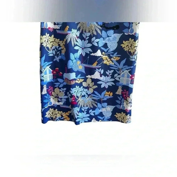 J.McLaughlin Sophia Print Knit Crew Neck Sleeveless Sheath Dress Size L - Picture 7 of 13